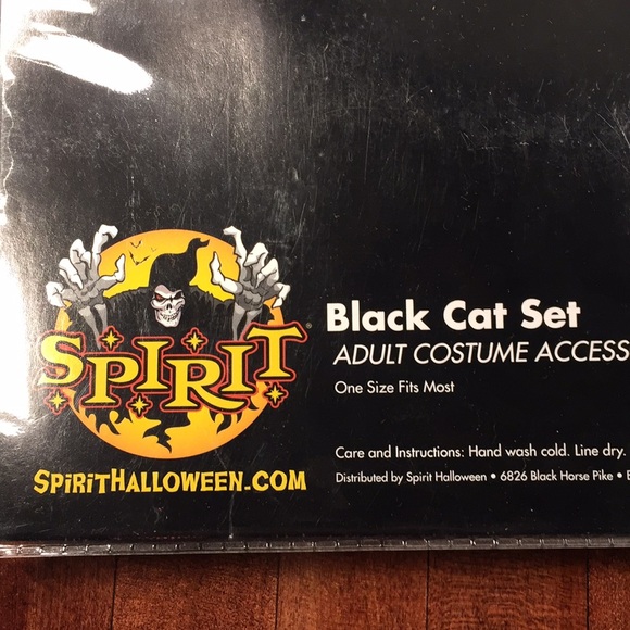 Spirits black cat set includes headband, tail. - Picture 6 of 6